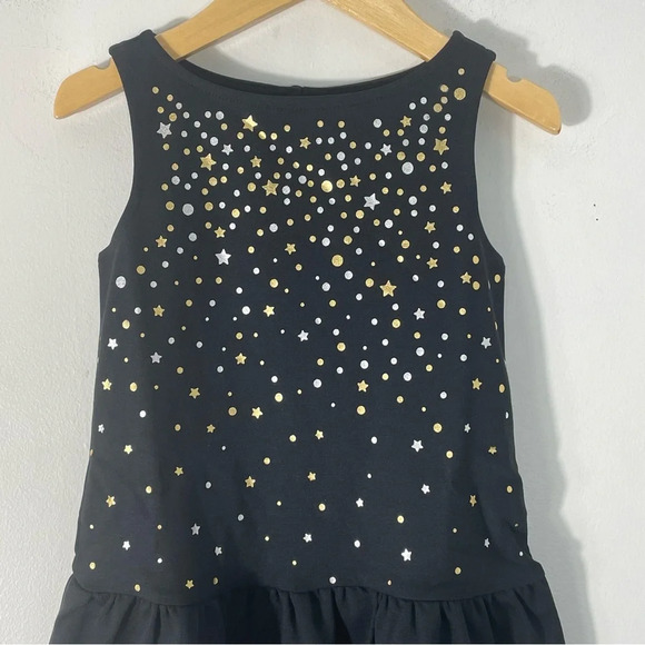 Lands’ End Little Girls Black Sleeveless Gold & Silver Dress Size S(4) - Picture 3 of 9